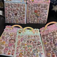 ラブブキャラクターシール 5シートセット　3D立体プクプクシール