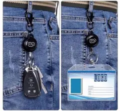 Wisdompro 吊り下げ名札用リール リールキーホルダー 強力 金属ワイヤー