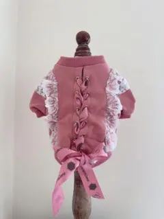 ピンクのレース付き犬服 SSサイズのサムネイル