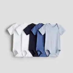 H&M コットンボディスーツ 半袖 ボディスーツ 5枚セット 肌着