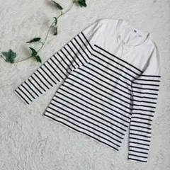 UNIQLO　ボーダーTシャツ　М　ホワイト　ブラック
