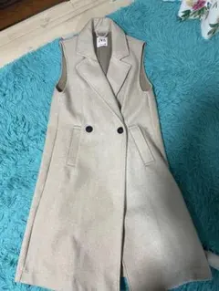 ZARA ベージュ ダブルブレスト ノースリーブベスト USA XS