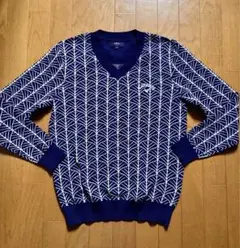 Callaway キャロウェイリーフ柄長袖セーター M