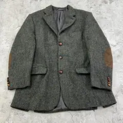 ドイツ製　フェルキングホフ×ハリスツイード　ウールジャケット　古着　グレー　50