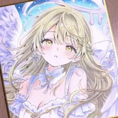 手描きイラスト オリジナル アンニュイな天使 アナログ 小色紙