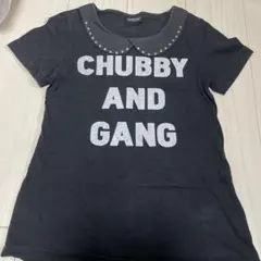 CHUBBYGANG キッズ Tシャツ ブラック M スタッズ襟のサムネイル