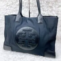 ToryBurch✨エラ ナイロン レザー トートバッグ ブラック PC収納可
