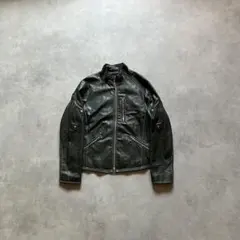 00s y2k armani jeans fake leather jacket