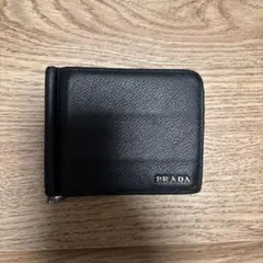 PRADA ブラックレザー マネークリップ