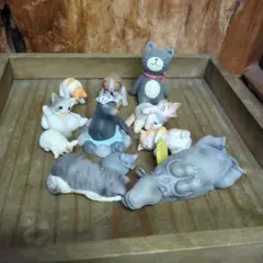 動物フィギュア 11体セット カプセルトイ 他　猫多め