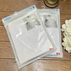 【新品未開封】ユニクロ☆エアリズム　メッシュVネックT　半袖　M 2枚セット