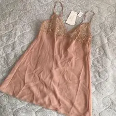 トリンプ、フロラーレ　ピンクブラウンレーストリム キャミソール サイズ85