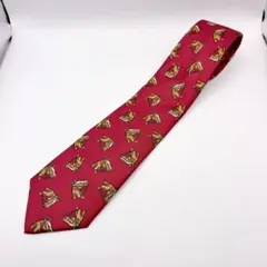 ⭐️SALE⭐ Burberry's バーバリー　ネクタイ　赤　馬　シルク100%