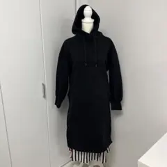 ブラックパーカー ロングパーカー 裏起毛 パーカーワンピース