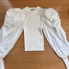 ZARA パワーショルダー　トップス　ニット　シャツ　ブラウス