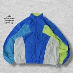 nikeナイキナイロンジャケット90s銀タグvintage古着カラフルレトロL