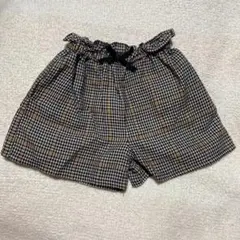 プティマイン 千鳥格子柄 ハーフパンツ キュロット