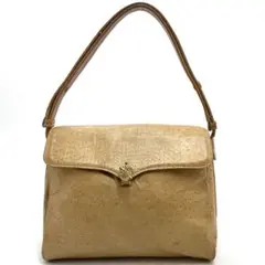 オーストリッチ ２way ハンドバッグ ショルダーバッグ ベージュ GI108