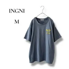 INGNI イング　半袖プリントTシャツ　カットソー　ブルー　Mサイズ　トップス