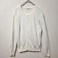 美品 ナチュラルビューティーベーシック コットンカーディガン M 白のサムネイル