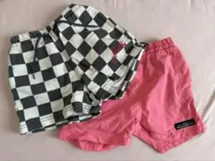大幅値下げ！MARKEY'Sピンク、チェックハーフパンツ 90cm2着セットで！