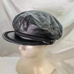 【ZARA】ザラ　 キャスケット　レザー　　ブラック