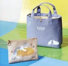 新品未使用カルディのネコバッグ2025バックとポーチのセット