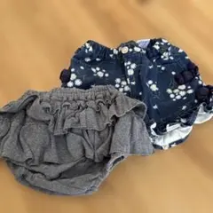 フリル付きグレーショートパンツ・花柄フリルショートパンツ