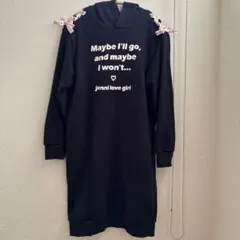 jenni love ブラックフード付きワンピース