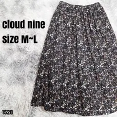 cloud nine クラウドナイン スカート ブラック 花柄 M〜L 1528