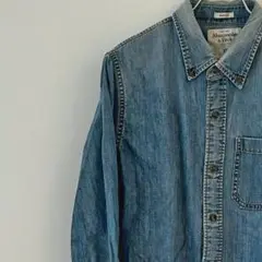 アバクロ デニムシャツ 長袖 XXL ゆったり 秋インディゴ アバクロ 秋コーデ