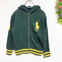 ポロバイラルフローレン【S】裏起毛長袖ジップアップパーカー ビッグロゴ刺繍