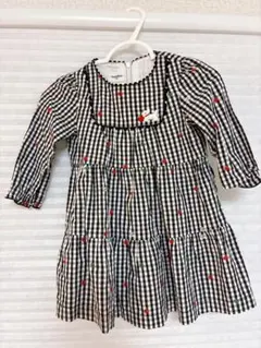 familiar ギンガムチェック柄 ワンピース 80