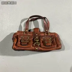 65th Coach Flap Legacy Satchel Bag Brown