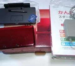 NINTENDO 3DS レッド　箱付き　説明書あり 充電台未使用　ARカード無