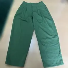 タック入り ワイドパンツ グリーン