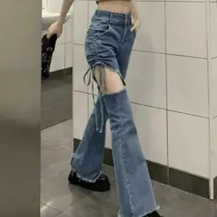 SHEIN フレアジーンズ ドローストリング Mサイズ