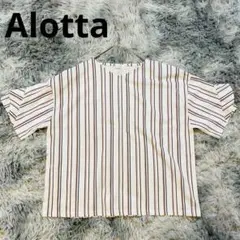 【大特価】 Alotta ストライプ ホワイト 半袖 トップス Mサイズのサムネイル