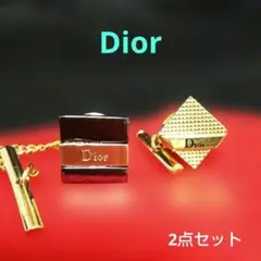 Dior ネクタイピン(タイタック)、 ゴールド ＆ブラック セット、美品