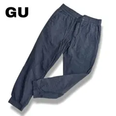 【ジーユー】Mサイズ　メンズジョガーパンツ　ウエスト裾ゴム　シンプル　グレー