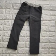 グレー ストライプ裾 長ズボン