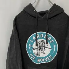 N-5577 アメリカ古着 ラロンジュ アイス ウルブズ パーカー L メンズ