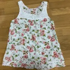 花柄ノースリーブチュニック レース切替のサムネイル