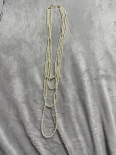 4連　フェイクパールネックレス