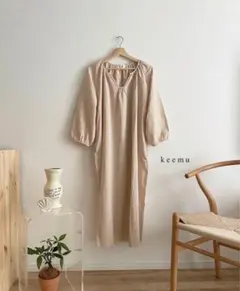美品✨ ワンピース ベージュ F 淡色女子 ナチュラル