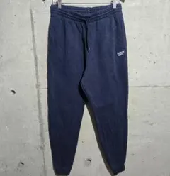 Reebok スウェットパンツ 紺 刺繍ロゴ ジョガーパンツ 裏起毛 古着