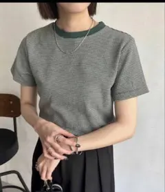 カプリシューレマージュ チェックチビTシャツ F グリーンのサムネイル