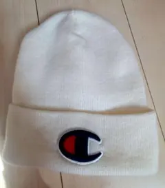 Champion ホワイト ニット帽 フリーサイズ