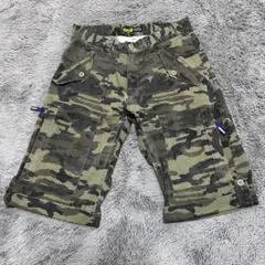 希少 XLARGE×GUNG HO コラボ 迷彩カーゴハーフパンツ 30インチ