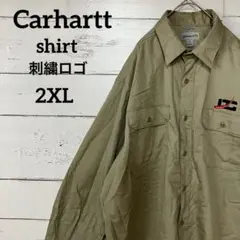 カーハートボタンダウン長袖シャツ　ワンポイント刺繍ロゴ　RELAXED FIT